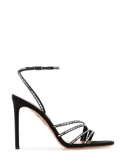 サンダル・ミュール AQUAZZURA Embellished fabric Mistica sandals Aquazzura Mistica Crystal-Embellished Leather Sandals | Saks