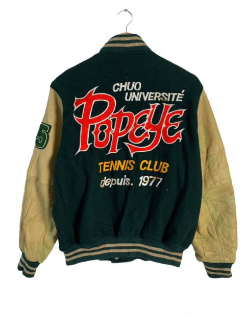 Other Designers Japanese Brand - Popeye Tennis Club Leather Varsity Jacket