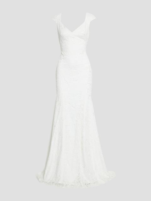 Other Designers Open-back draped lace bridal gown