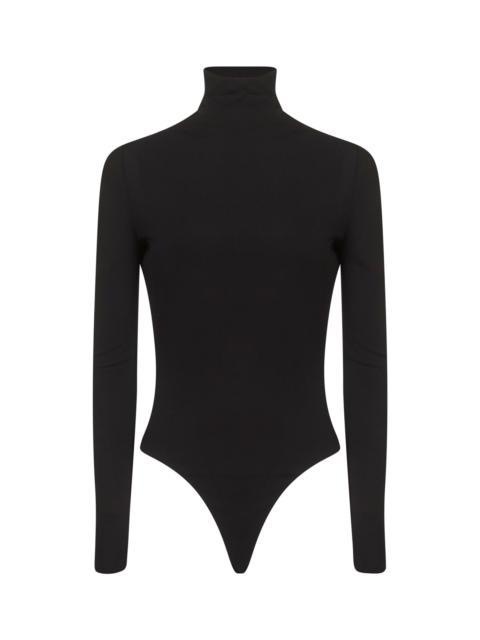 Alaïa Black fluid jersey heart bodysuit
