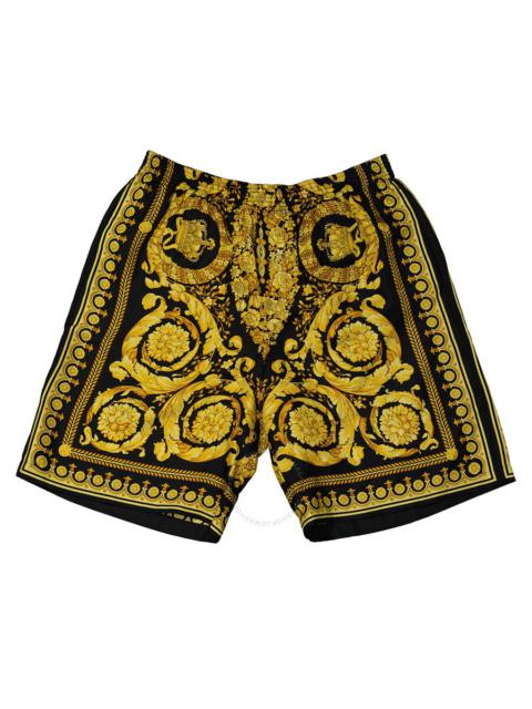 Versace Men's Silk Twill Barocco Print Shorts