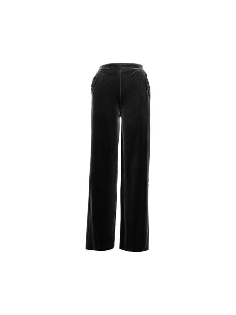 EMPORIO ARMANI Emporio Armani Wide Leg Chenille Pants Black