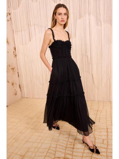 ULLA JOHNSON Talitha Silk Smocked Cami Midi Dress