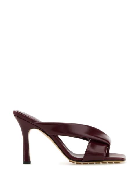 Bottega Veneta Bottega Veneta Women Burgundy Leather Riva Mules