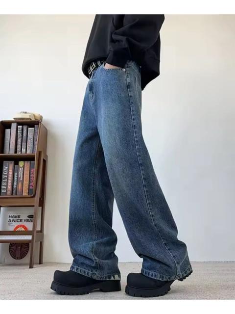 Other Designers Japanese Brand - Blue Baggy Washed Wide Leg Denim Jeans