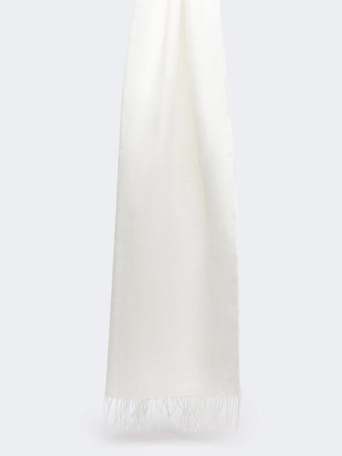 WEEKEND Max Mara Linen stole with fringes - WHITE