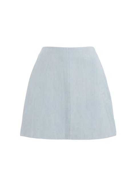 BY MALENE BIRGER Nola Mid-Rise Suede Mini Skirt light blue