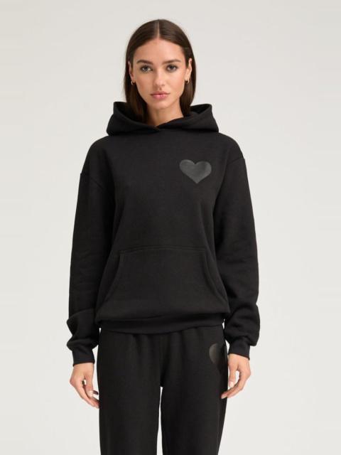 SPRWMN BLACK GLOSSY HEART HOODIE