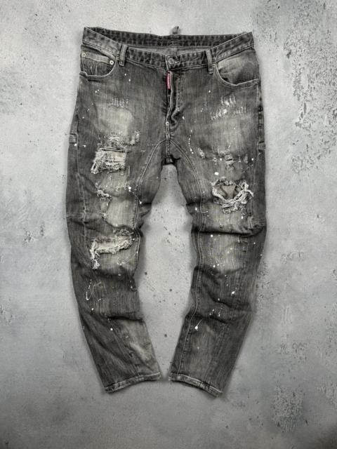 DSQUARED2 Dsquared2 1964 Skater Jean Grey Denim Jeans Paint Splatter