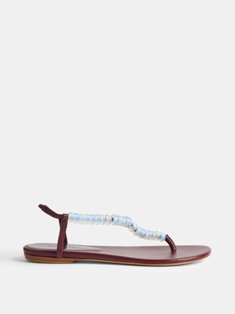 LE MONDE BÉRYL Beaded Thong / Burgundy Leather