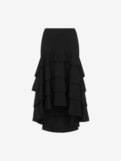 MIDI SKIRT IN CREPE WITH RUFFLES