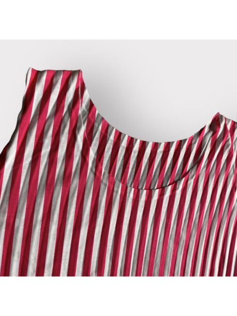 ISSEY MIYAKE Issey Miyake Me Pink Stripe Pleated Tank Top