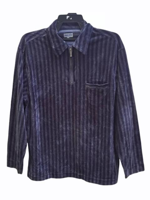 KENZO Kenzo velvet half zipper long sleeves stripes shirt