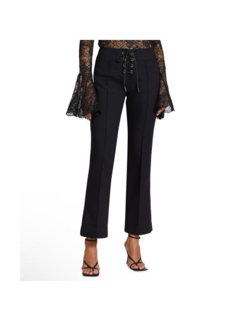 Other Designers Frame Denim - New! FRAME Lace-up crepe kick-flare pants Black Sz 6 $398