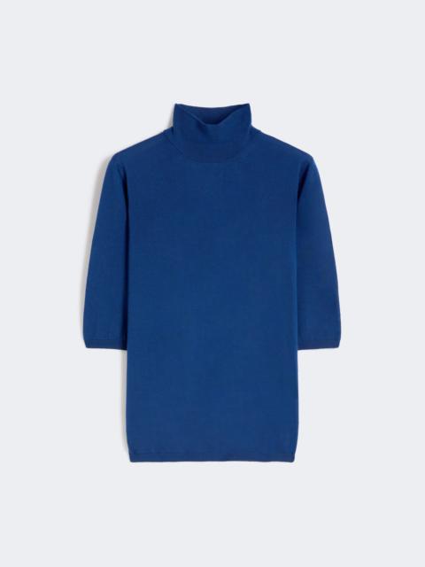 Max Mara Stockinette-stitched wool polo-neck sweater - CHINA BLUE