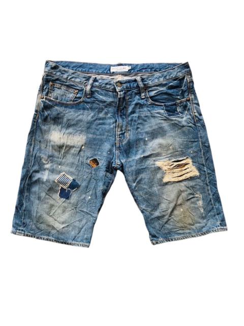 Avirex distressed patchwork short denim