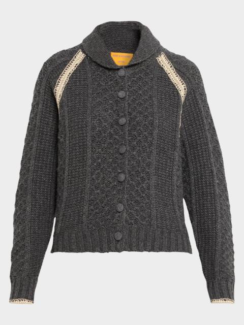 GUEST IN RESIDENCE Marlowe Wool Cashmere Cable Cardigan