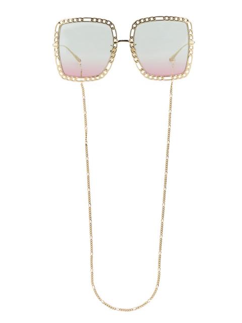 GUCCI Gucci Women Occhiale Da Sole Rettangolare Con Catena