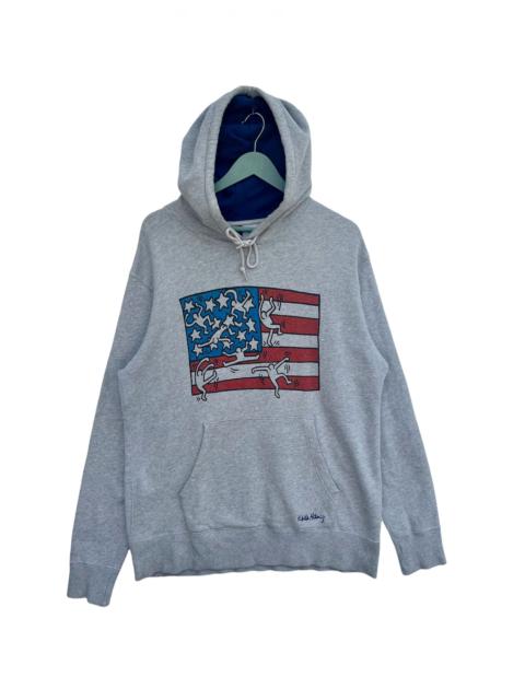 Other Designers Vintage Y2K Keith Haring American Flag Hoodie