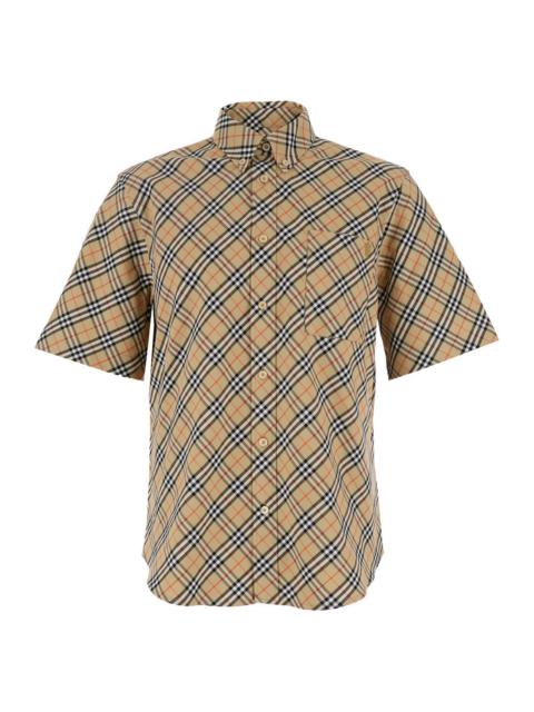 Burberry Burberry Men Beige Shirt With All-Over Vintage Check Motif In Cotton Man