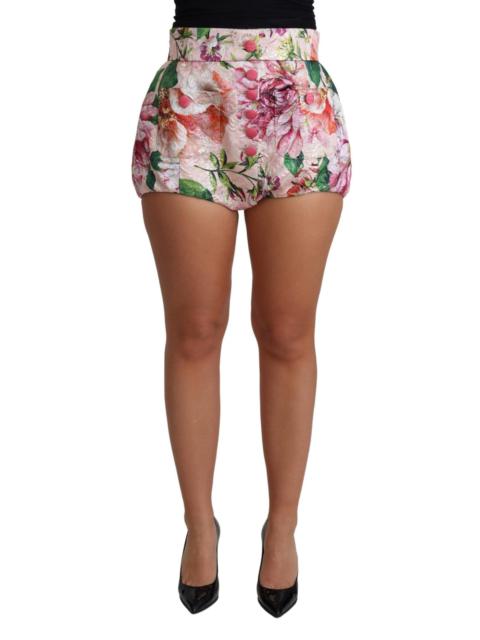 Dolce & Gabbana Pink Cotton Floral Print Hot Pants Short