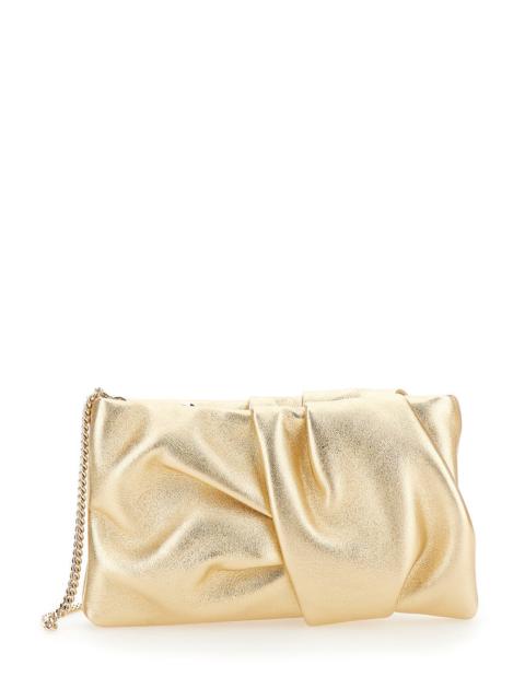 JIMMY CHOO Jimmy Choo Women 'Bonny' Gold Tone Clutch With Shoulder Strap In Laminated Leather Woman