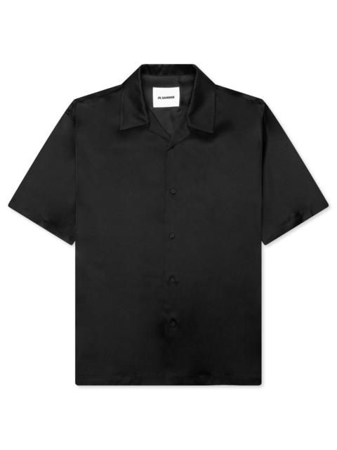 Jil Sander VISCOSE AND SILK TWILL SHIRT - BLACK