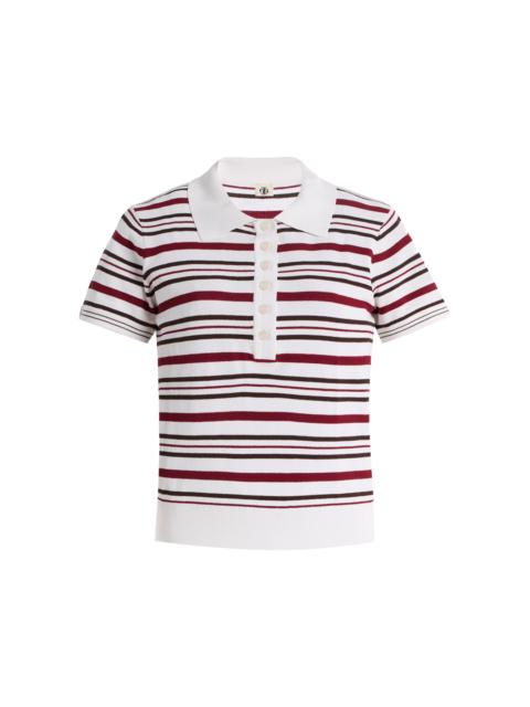 The Garment Madison Striped Knit Polo red