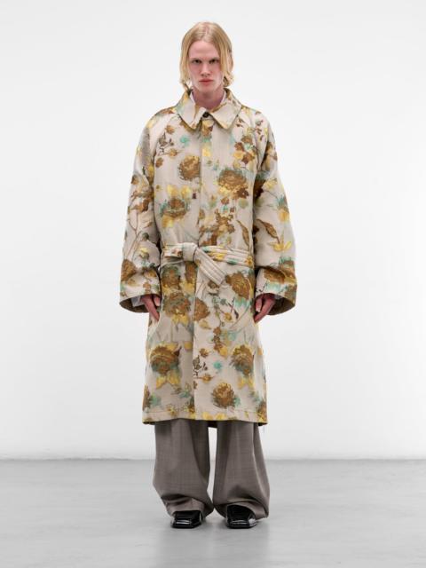 HED MAYNER Oversized Floral Mesh Trench Coat