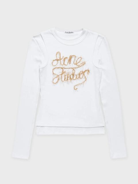 Acne Studios T-Shirt Layerd Metallic Logo  White