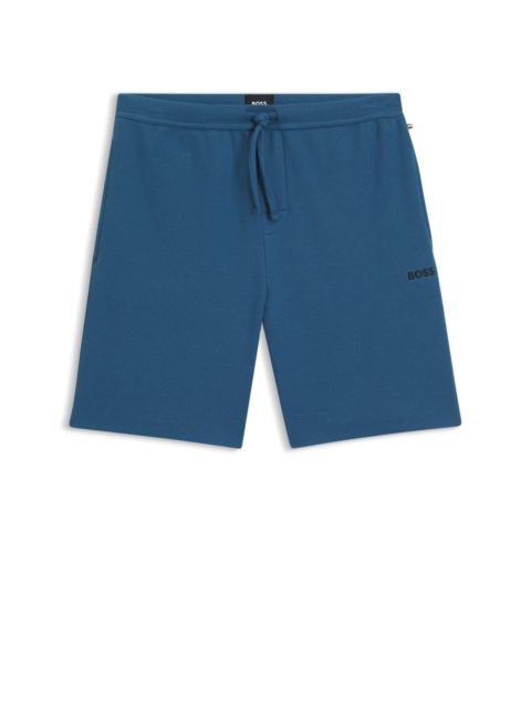 BOSS COTTON-BLEND PAJAMA SHORTS WITH EMBROIDERED LOGO