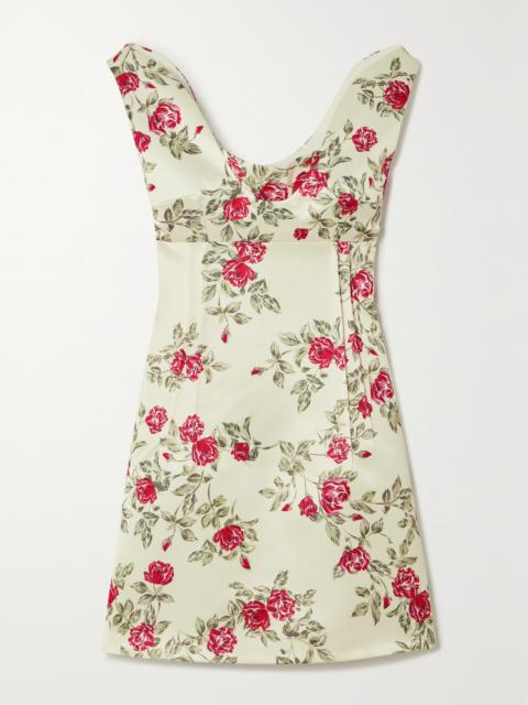 EMILIA WICKSTEAD Zephyr Floral-print Duchesse-satin Mini Dress