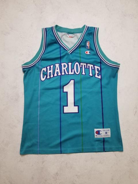 Champion Charlotte Hornets #1 Muggsy Bogues Champion NBA jersey