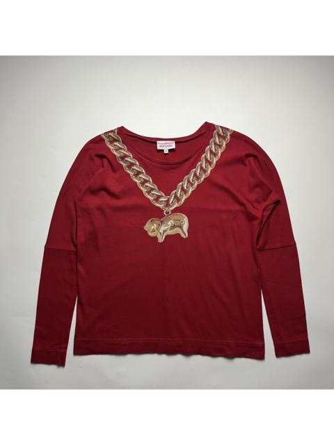 Vivienne Westwood Vivienne Westwood trompel'œil gold chain necklace L/S Tshirt