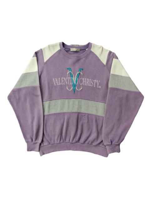 Other Designers Vintage Valentino Christy Sweatshirt 3 Tone Embroidery Logo