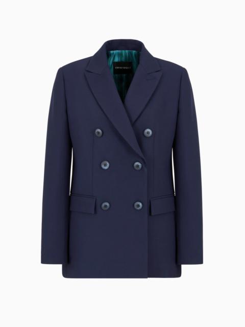 EMPORIO ARMANI Double-breasted jacket in stretch technical sablé