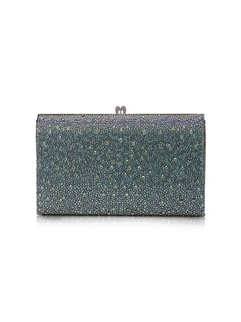 Christian Louboutin Fetish Crystal-Embellished Clutch silver