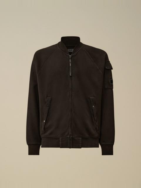 C.P. Company Brushed and Emerized Diagonal Fleece Bomber Full Zip Sweatshirt
