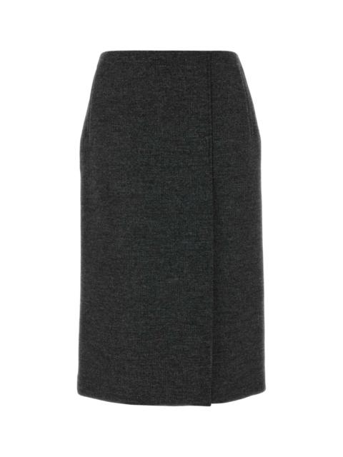 Prada Prada Women Charcoal Wool Skirt