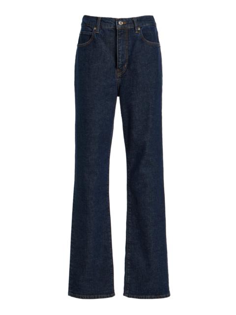 FRAME The Ruler Mid-Rise Straight-Leg Jeans dark wash