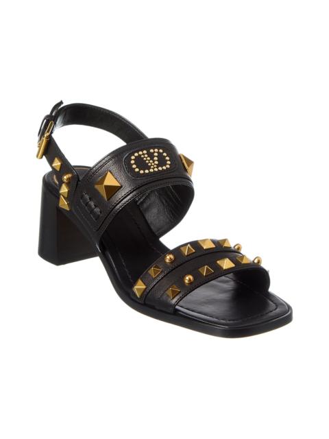 Valentino Valentino VLogo Rockstud 60 Leather Sandal