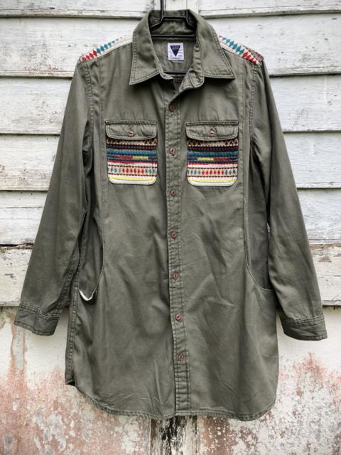 Other Designers Outdoor Style Go Out! - Go Slow Caravan Ortega Patches Button Shirt Military Style