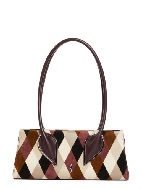 Christian Louboutin Christian Louboutin Intarsia Diamond Leather Baguette Bag in Multi/Amara at Nordstrom