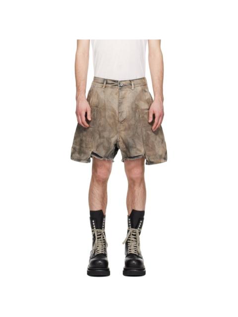 Rick Owens DRKSHDW Gray Temple Denim Stefan Cargo Shorts