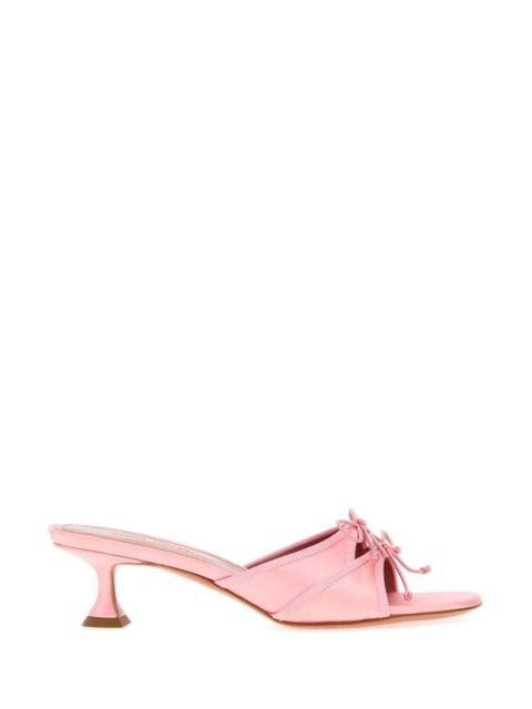 Amina Muaddi Amina Muaddi Women Pink Satin Eleonora Mules