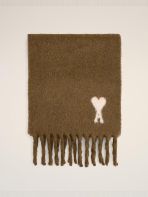 AMI Paris BROWN ALPACA OFF WHITE AMI DE COEUR SCARF