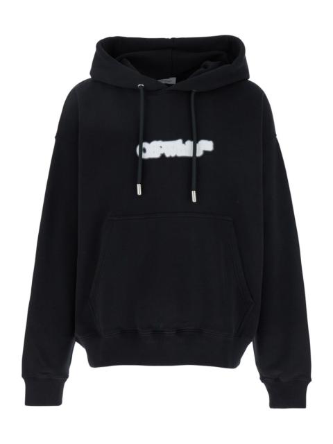 Off-White Men 'Spray Arrow Skate' Black Hoodie With Logo Lettering On The Front And Maxi Logo Print 