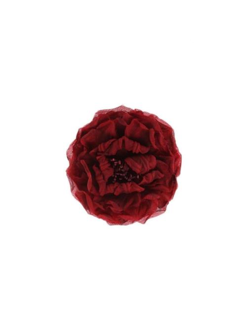 GUCCI Red Silk Flower Brooch