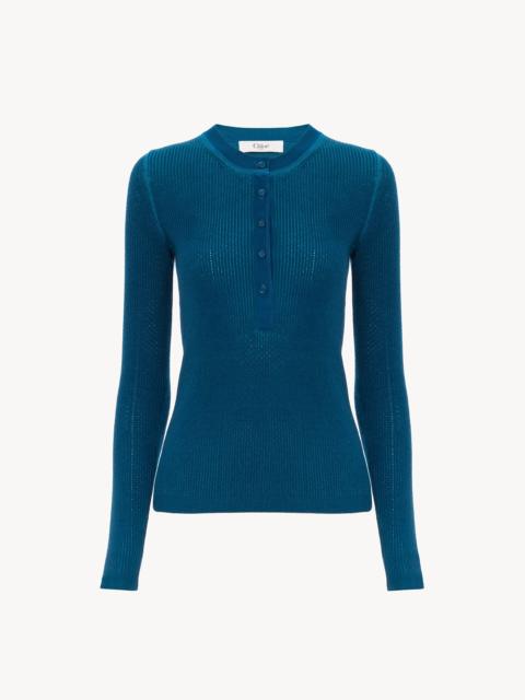 Chloé HENLEY SHIRT IN A MERINO WOOL KNIT