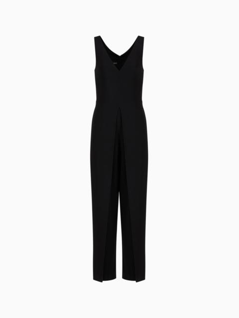 EMPORIO ARMANI V-neck jumpsuit in technical cady